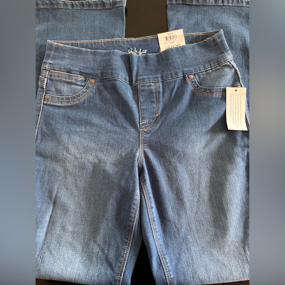 Style & Co Blue Jeggings Boot Cut Classic Denim